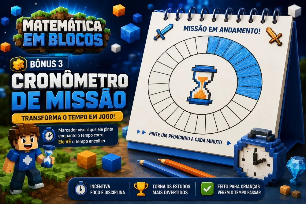 Cronômetro de missão: marcador circular que a criança pinta a cada minuto enquanto faz a folha.